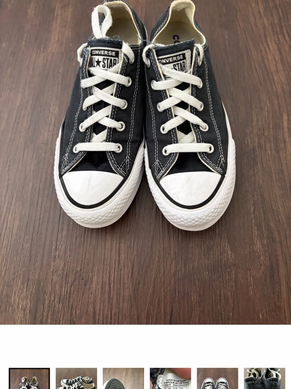 Converse Kids Black and White Low Top Sneakers